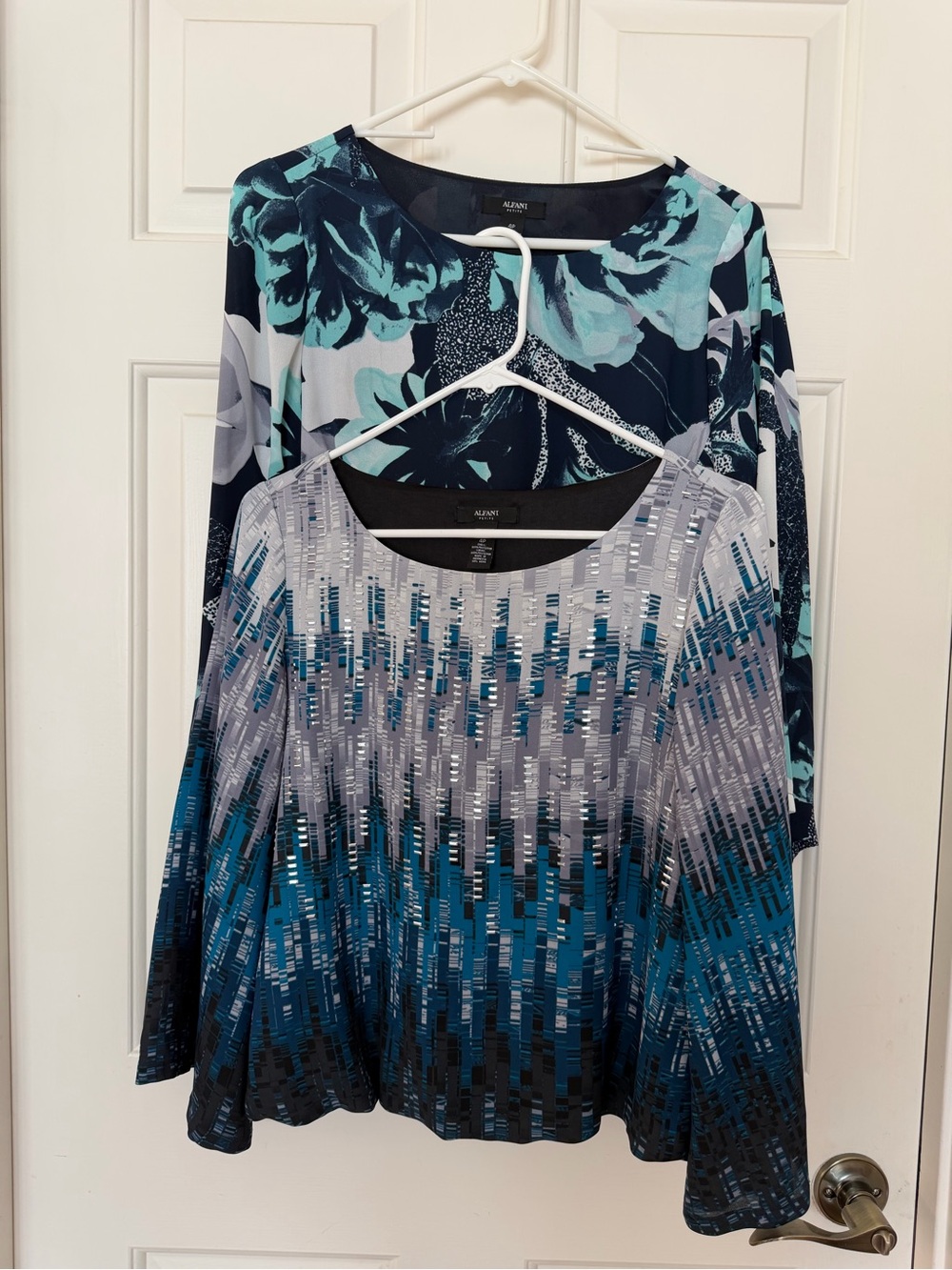 BUNDLE: (2) Blue Multi-Pattern Long Sleeve Top
